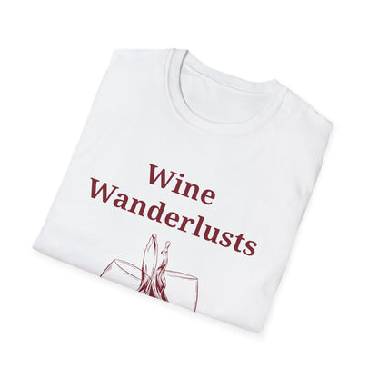 Wine Wanderlusts: Social Club Graphic Design, Vintage Etched Wine Glass Illustration - Unisex Graphic Tee