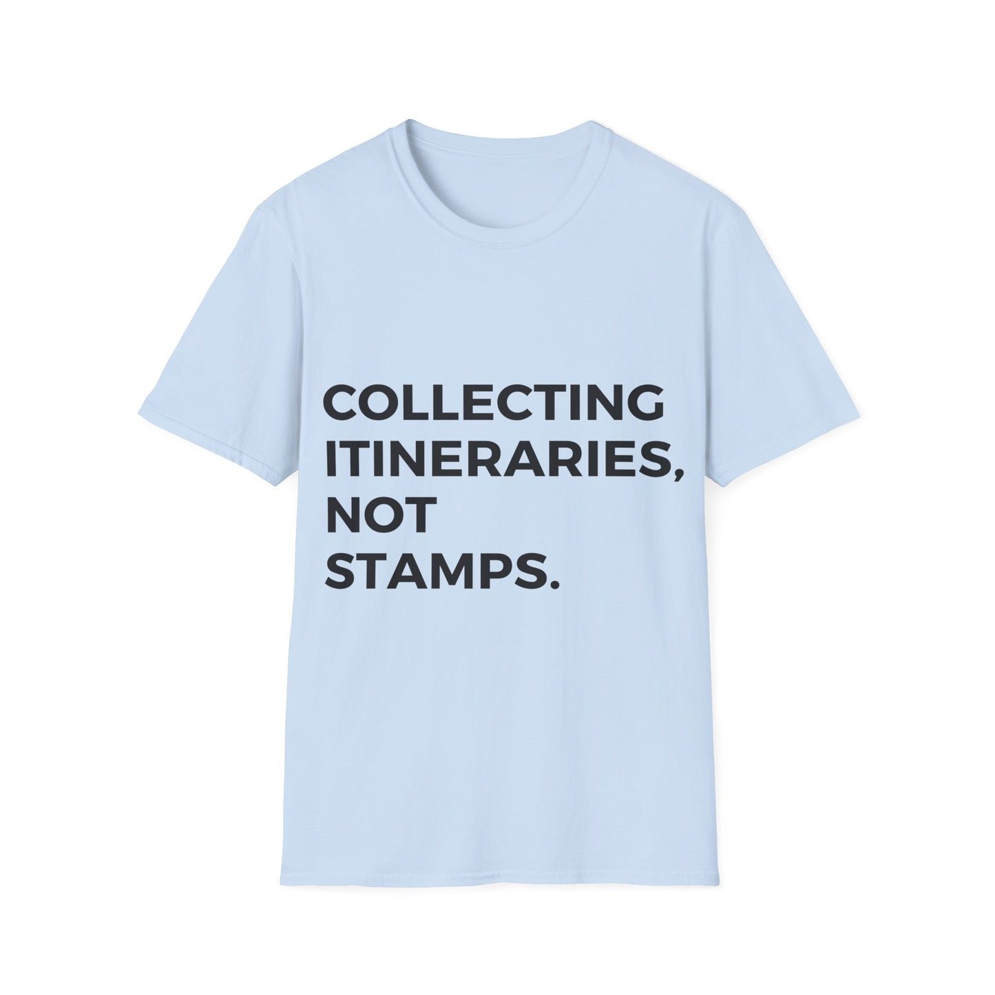 Wanderlust Chronicles: Experiential Travel Typography, Minimalist Design Statement - Unisex Graphic Tee