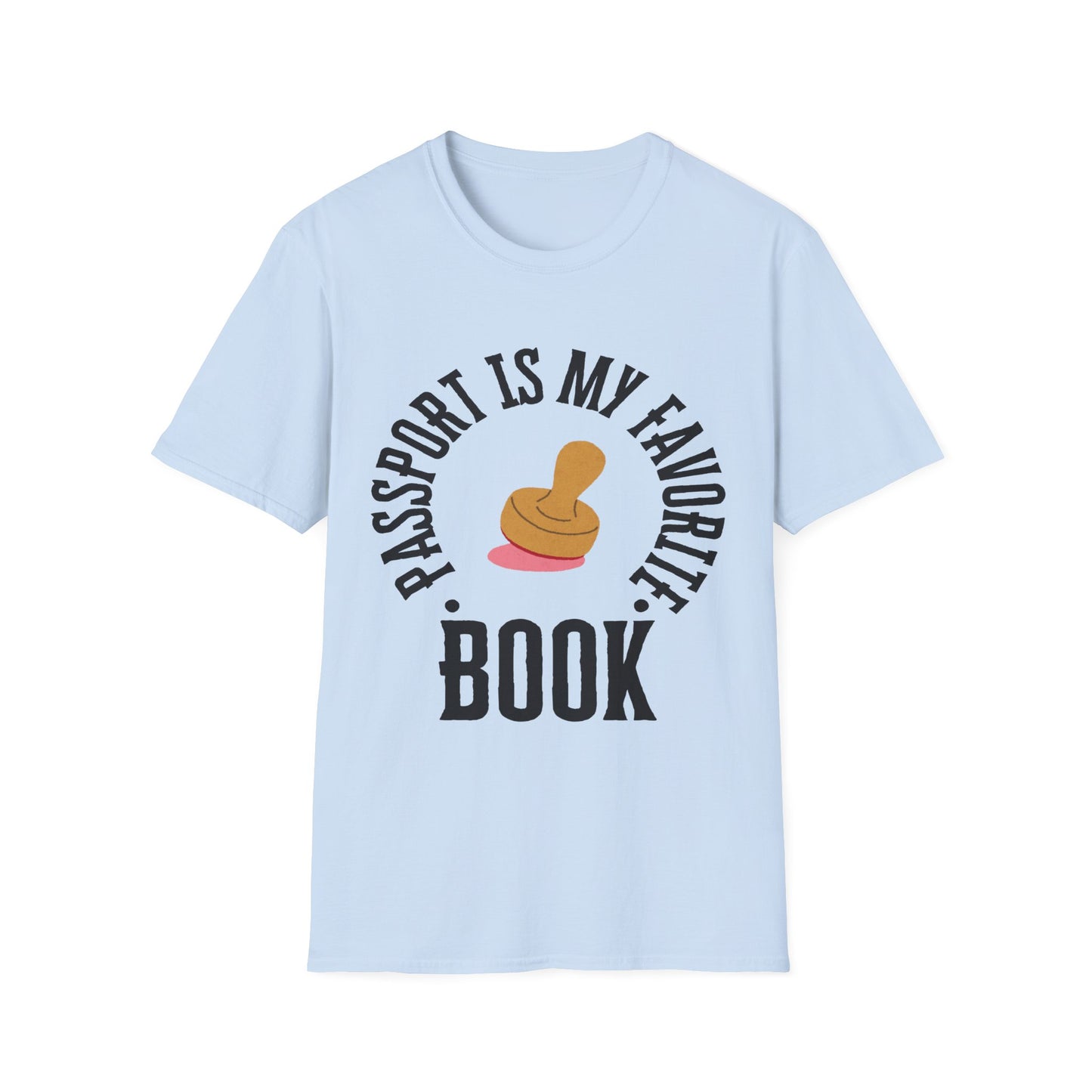 Passport Passion: Graphic Design Typography, Minimalist Book Cover Art - Unisex Graphic Tee