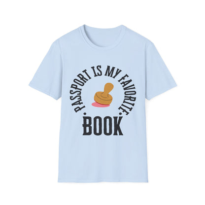Passport Passion: Graphic Design Typography, Minimalist Book Cover Art - Unisex Graphic Tee