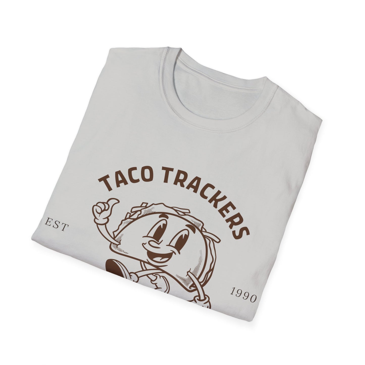 Taco Trackers Club: Vintage Mascot Logo, Retro Halftone Graphic Design - Unisex Graphic Tee