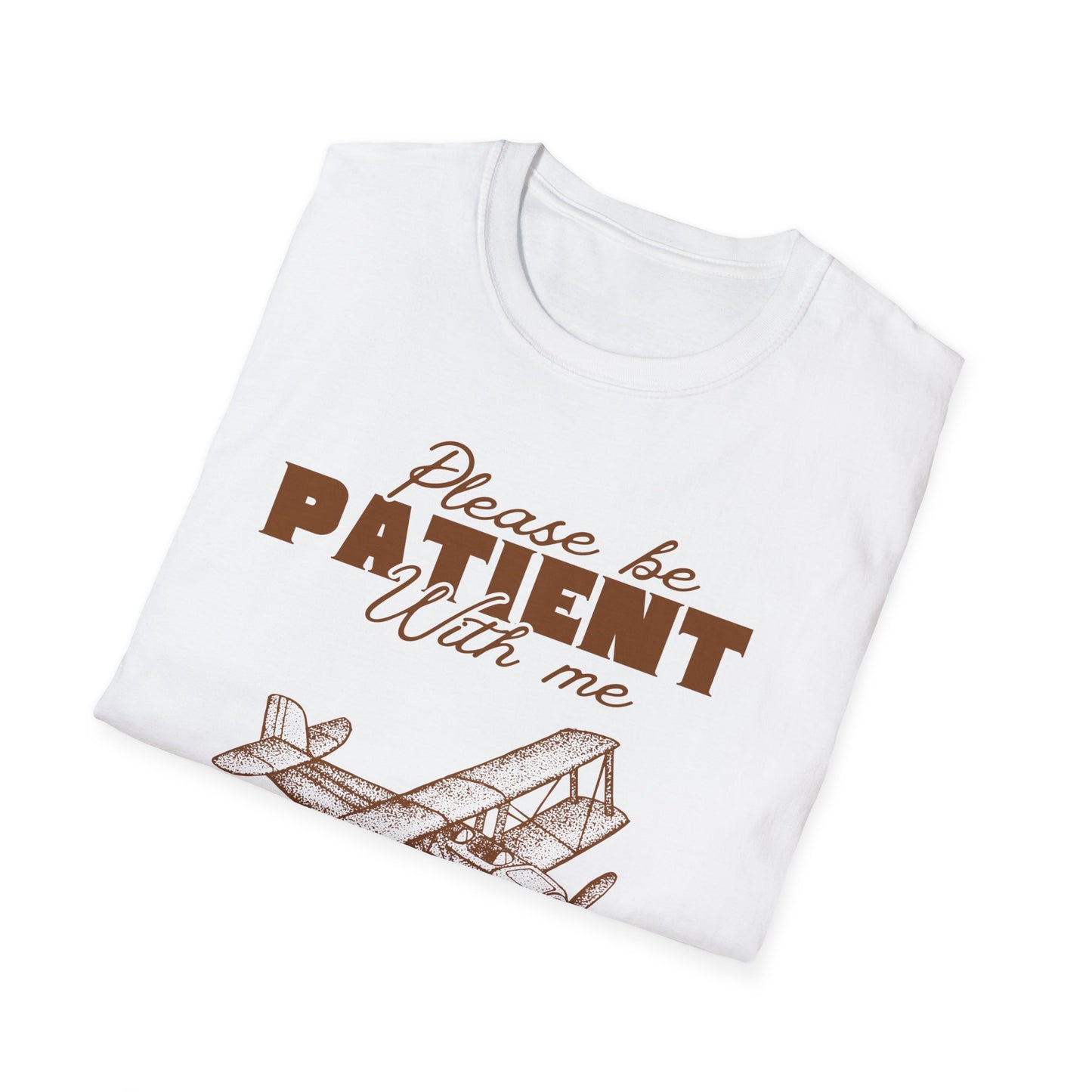 First Flight Jitters: Vintage Aviation Poster, Retro Graphic Design Typography - Unisex Graphic Tee