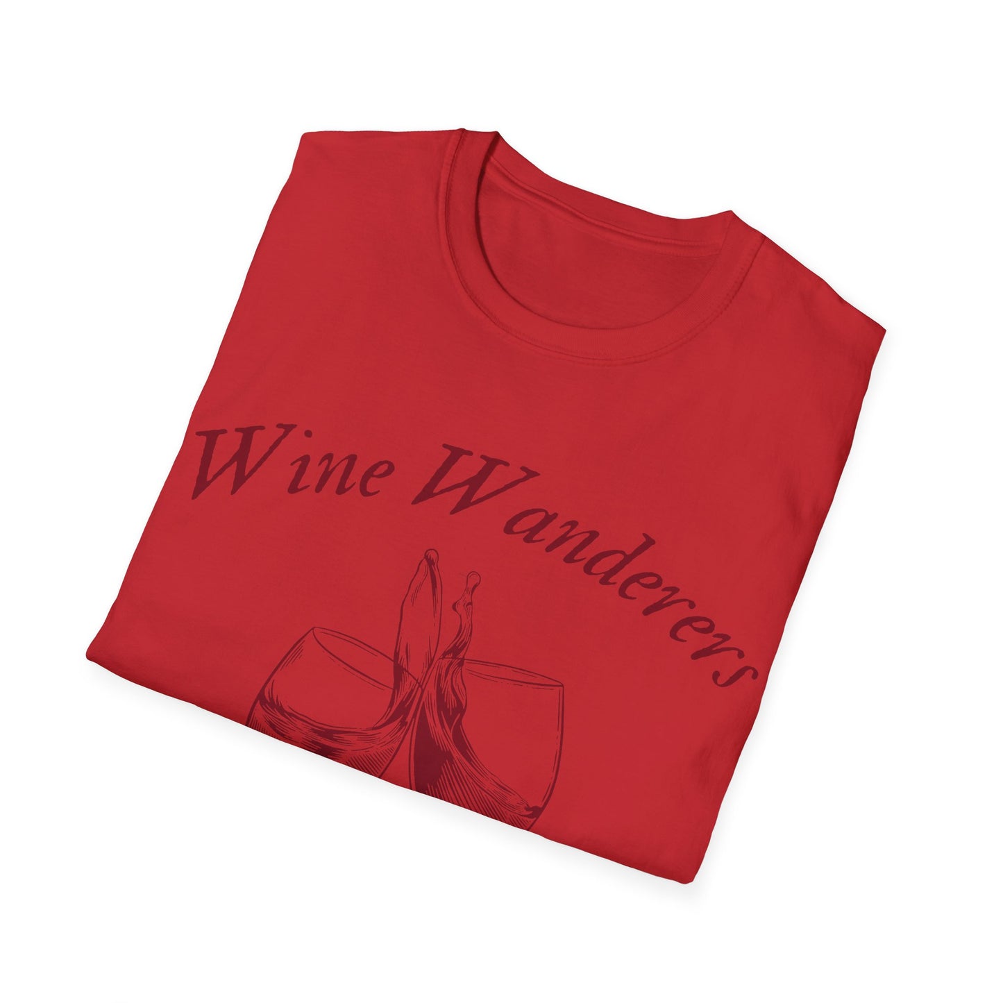 Wine Wanderers Social Club: Vintage Etched Glasses, Elegant Graphic Design - Unisex Graphic Tee