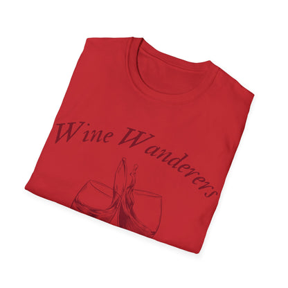Wine Wanderers Social Club: Vintage Etched Glasses, Elegant Graphic Design - Unisex Graphic Tee