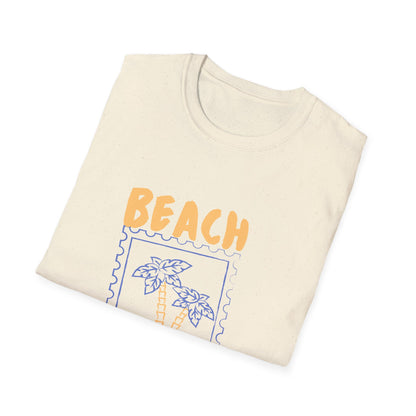 Tropical Beach Club Stamp: Vintage Graphic Island Design, Postage Art Illustration - Unisex Graphic Tee