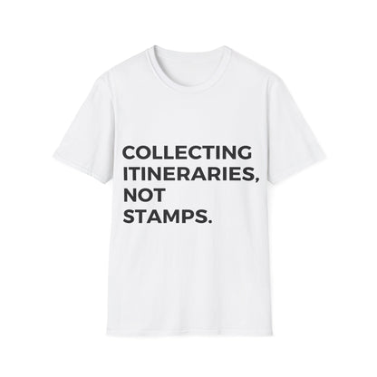Wanderlust Chronicles: Experiential Travel Typography, Minimalist Design Statement - Unisex Graphic Tee