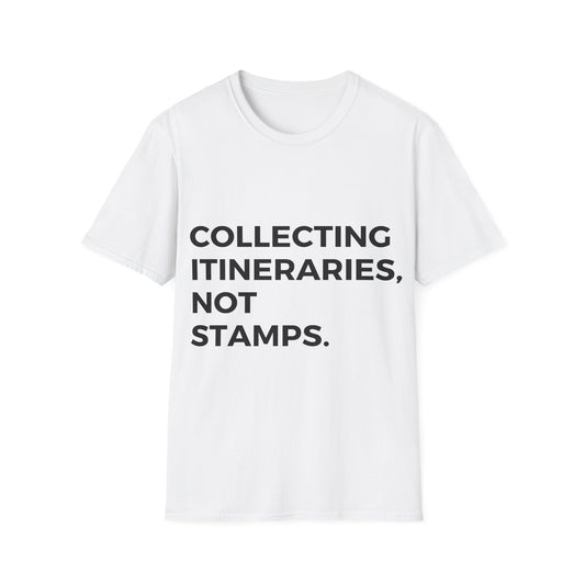 Wanderlust Chronicles: Experiential Travel Typography, Minimalist Design Statement - Unisex Graphic Tee