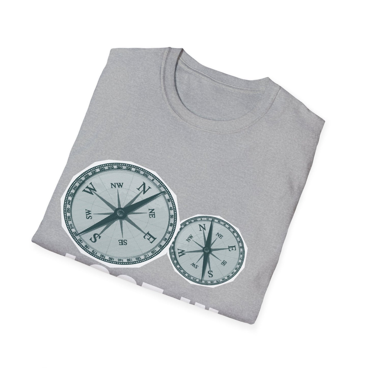 Lost in Direction: Vintage Compass Design, Navigational Typography Art - Unisex Graphic Tee