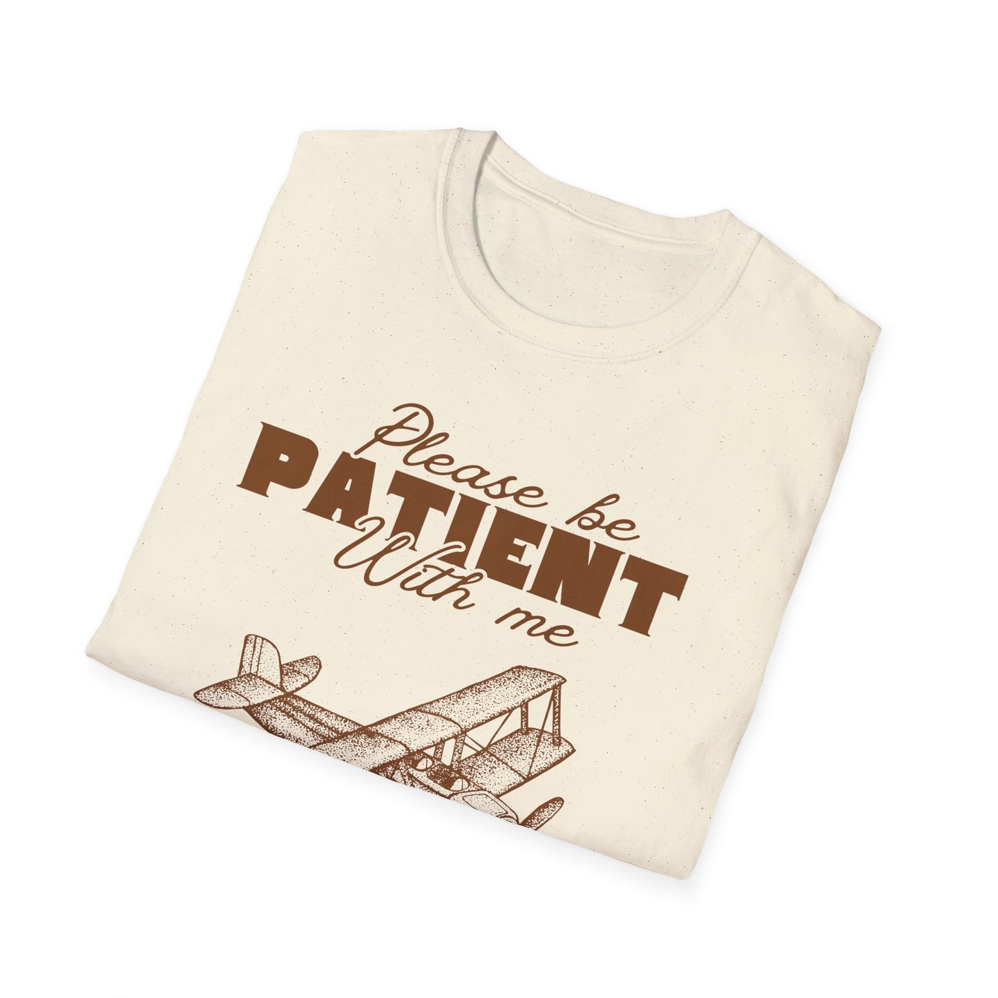 First Flight Jitters: Vintage Aviation Poster, Retro Graphic Design Typography - Unisex Graphic Tee