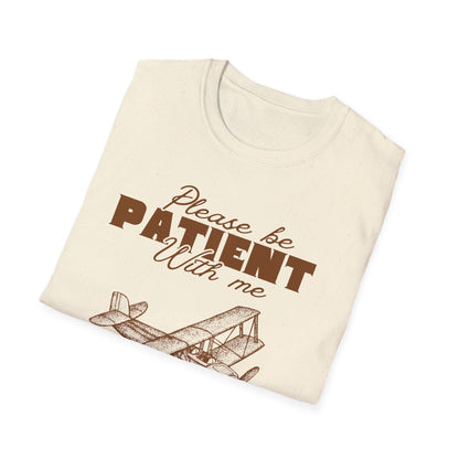 First Flight Jitters: Vintage Aviation Poster, Retro Graphic Design Typography - Unisex Graphic Tee