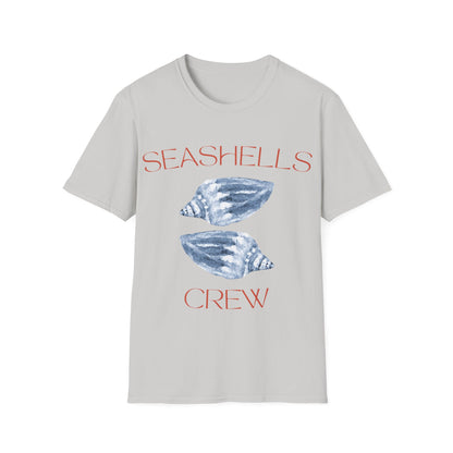 Seashells Crew: Watercolor Marine Design, Organic Shell Illustration - Unisex Graphic Tee