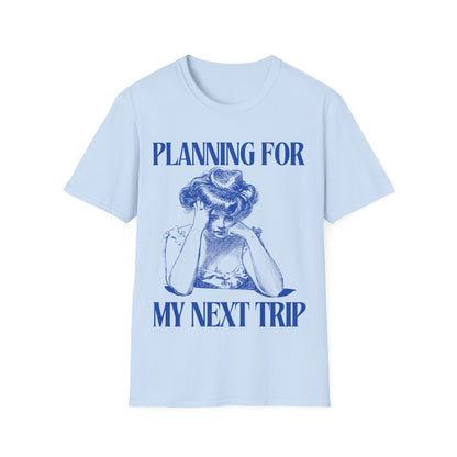Wanderlust Contemplation: Mental Journey Visualization, Vintage Graphic Design Etching - Unisex Graphic Tee