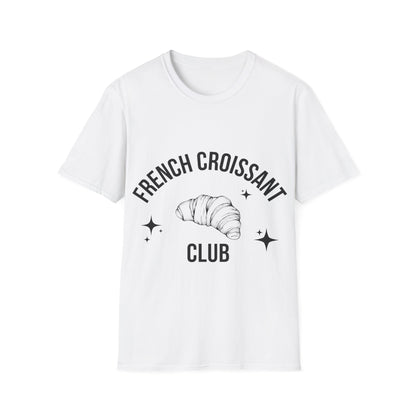 French Croissant Club: Dotwork Pastry Design, Iconic Culinary Illustration - Unisex Graphic Tee