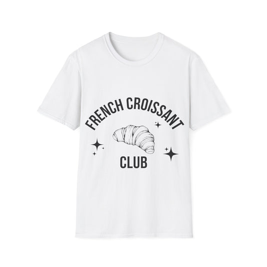 French Croissant Club: Dotwork Pastry Design, Iconic Culinary Illustration - Unisex Graphic Tee