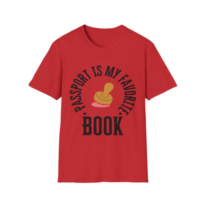 Passport Passion: Graphic Design Typography, Minimalist Book Cover Art - Unisex Graphic Tee
