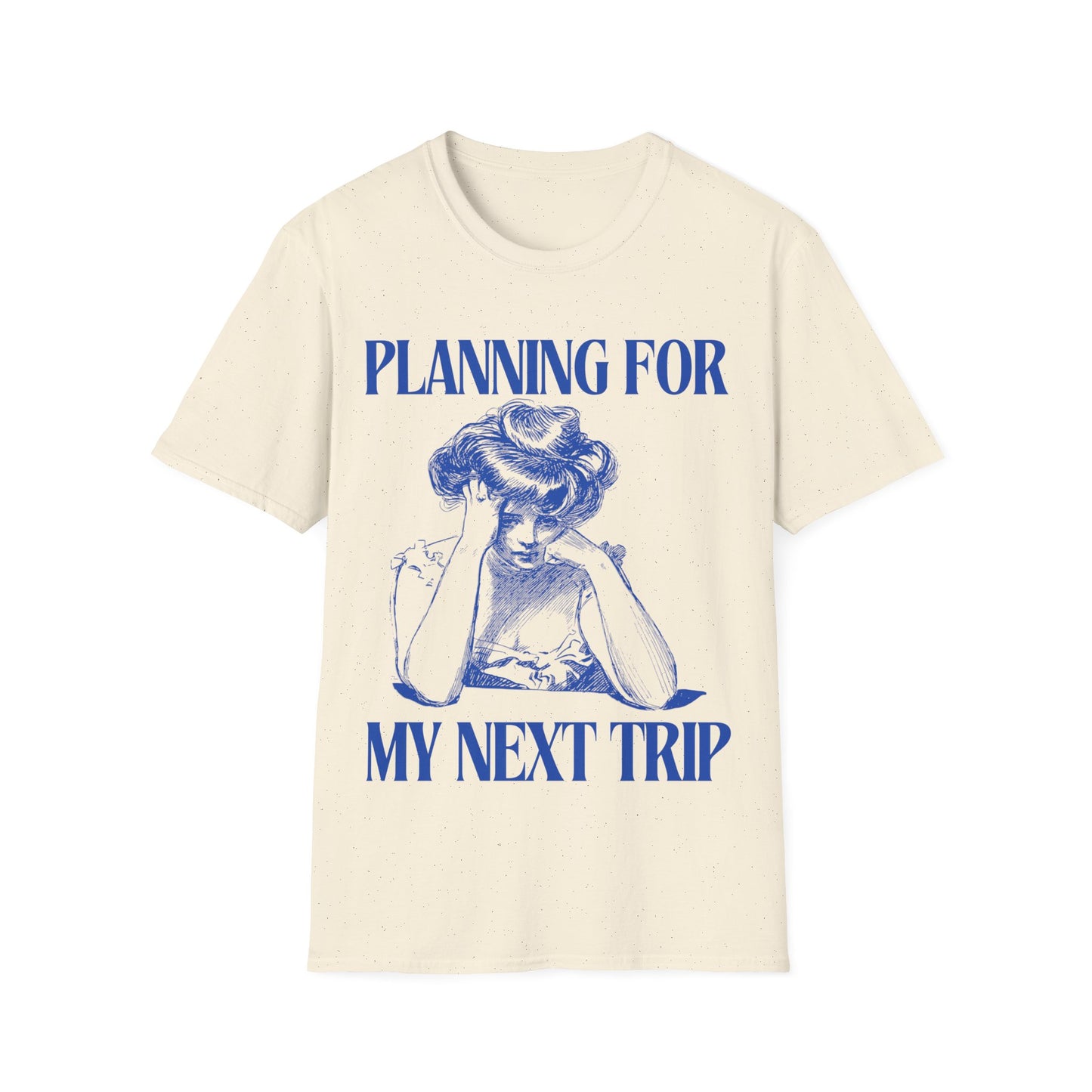 Wanderlust Contemplation: Mental Journey Visualization, Vintage Graphic Design Etching - Unisex Graphic Tee