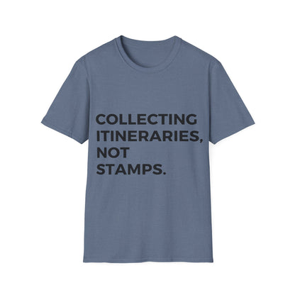 Wanderlust Chronicles: Experiential Travel Typography, Minimalist Design Statement - Unisex Graphic Tee