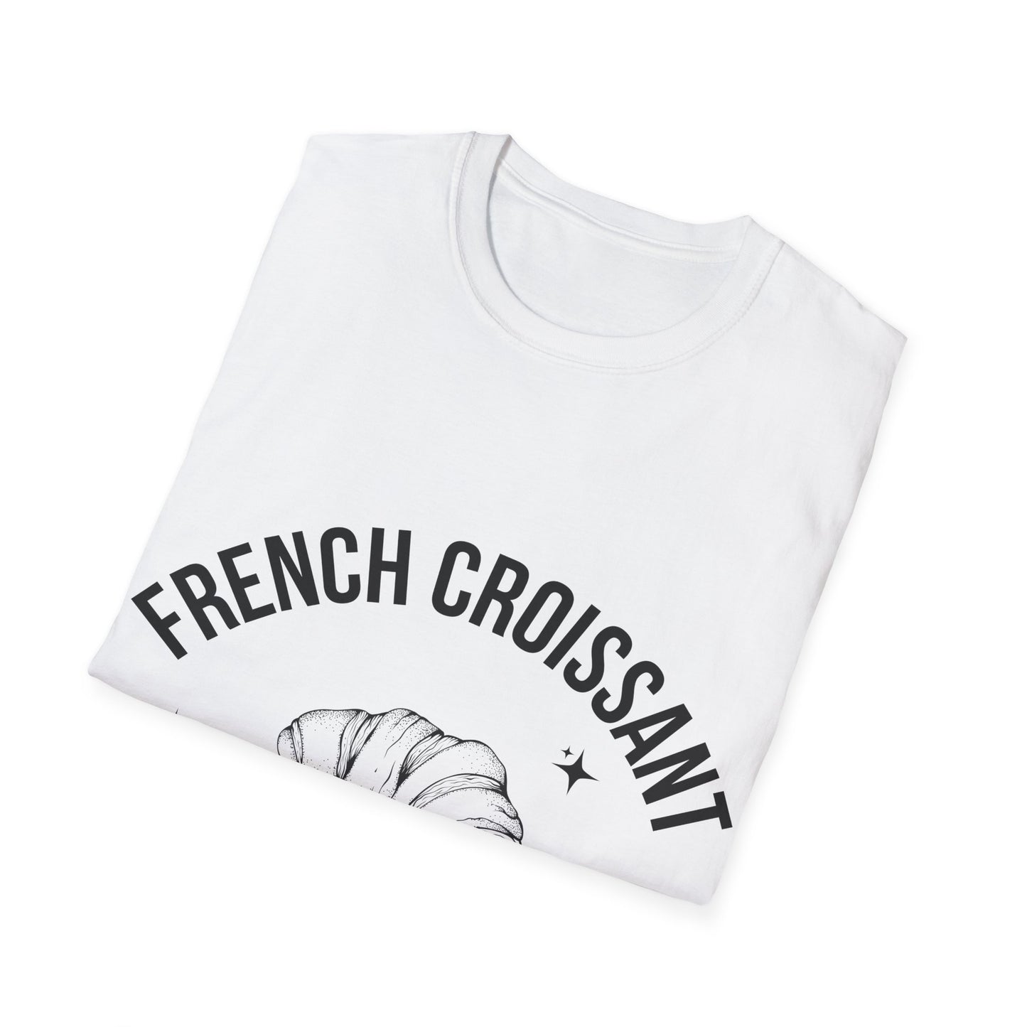 French Croissant Club: Dotwork Pastry Design, Iconic Culinary Illustration - Unisex Graphic Tee