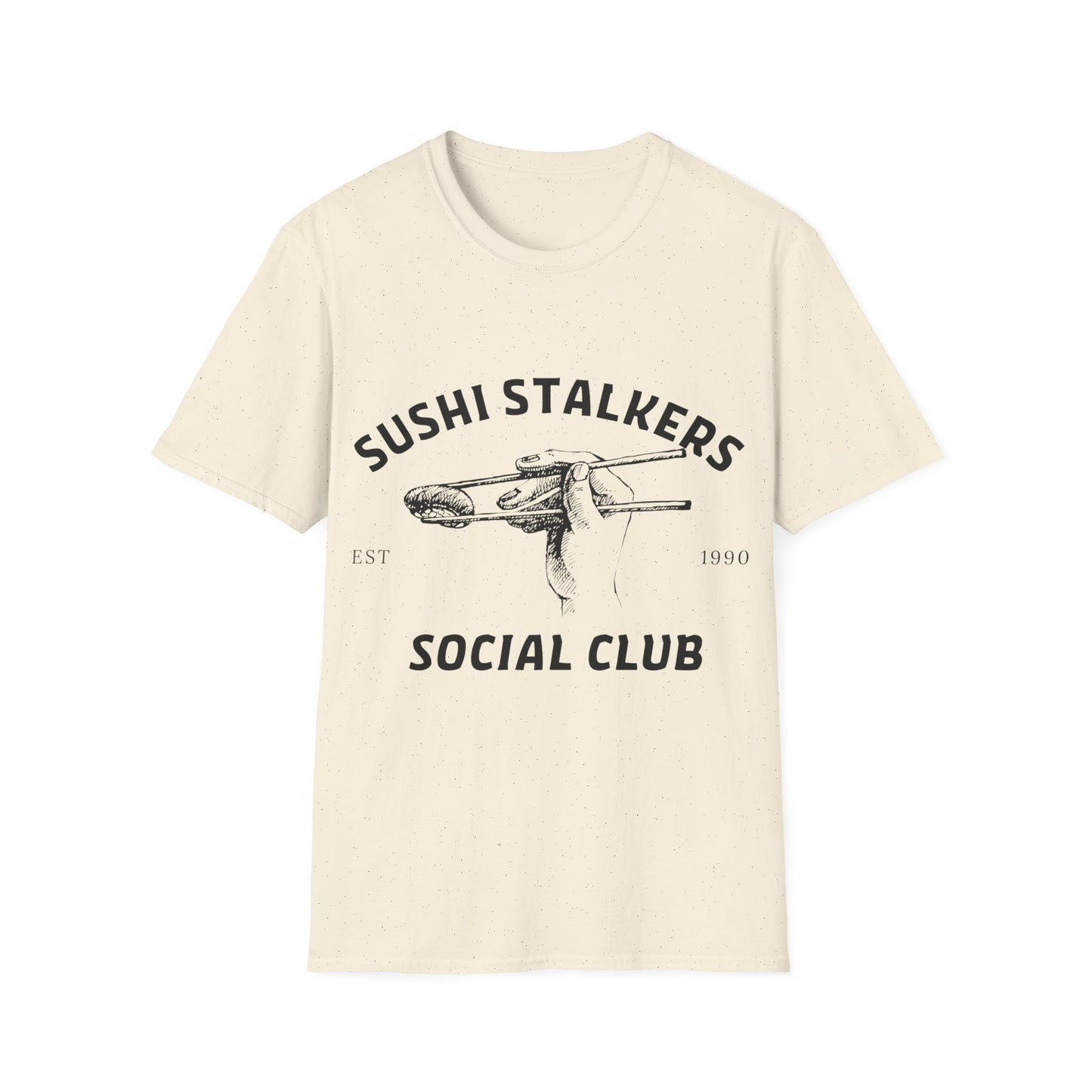 Sushi Stalkers Social Club: Vintage Chopsticks Graphic, Retro Culinary Design - Unisex Graphic Tee