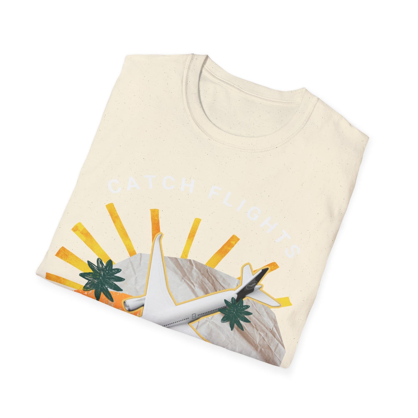 Catch Flights, Not Feelings: Cannabis Travel Art, Pop Culture Aviation Design - Unisex Graphic Tee