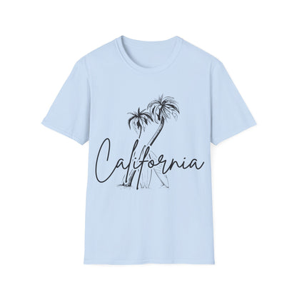 California Dreams: Coastal Silhouettes, West Coast Minimalist Sketch - Unisex Graphic Tee