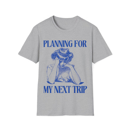 Wanderlust Contemplation: Mental Journey Visualization, Vintage Graphic Design Etching - Unisex Graphic Tee