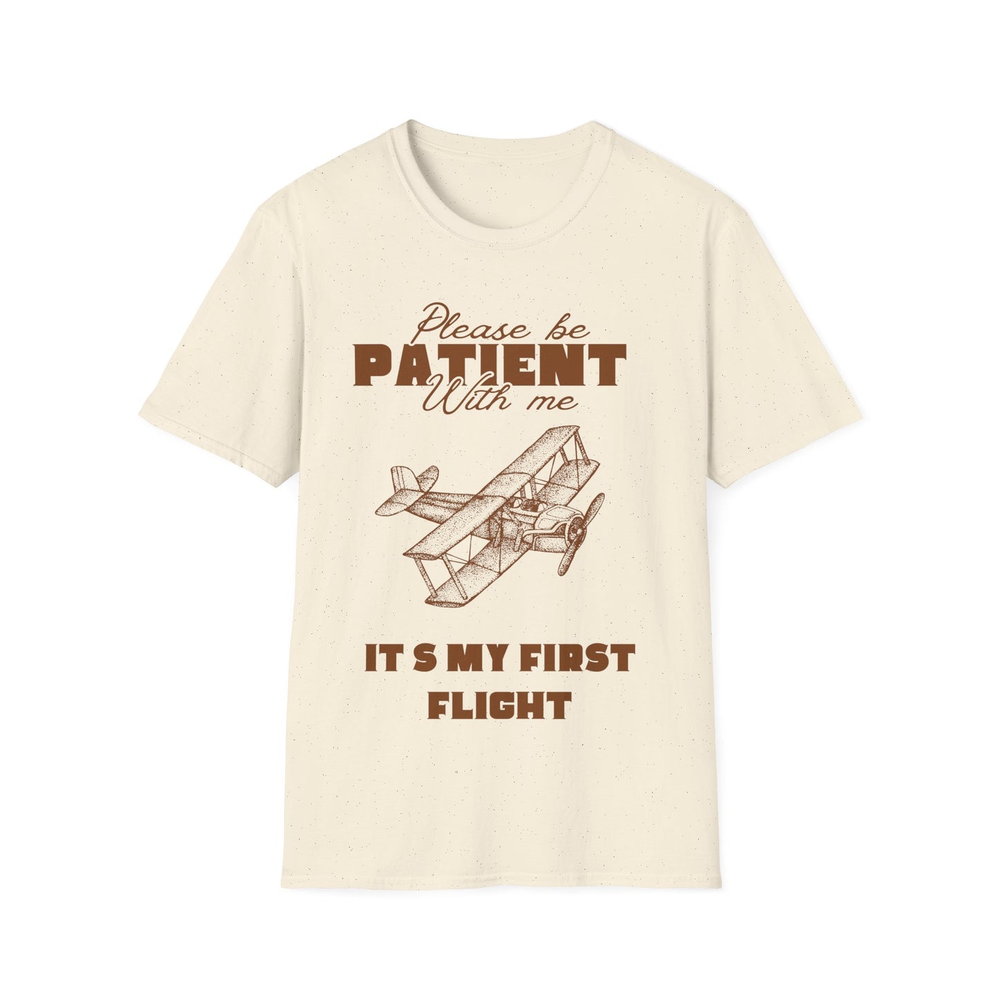 First Flight Jitters: Vintage Aviation Poster, Retro Graphic Design Typography - Unisex Graphic Tee