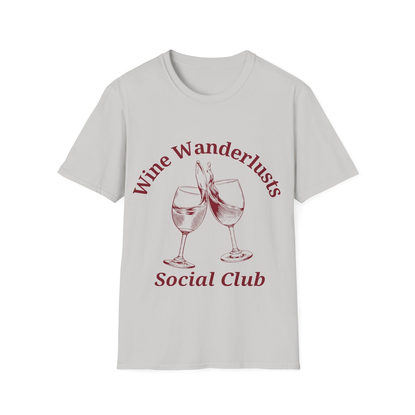 Wine Wanderlusts Social Club: Vintage Etching Logo Design, Wine Glass Emblem - Unisex Graphic Tee