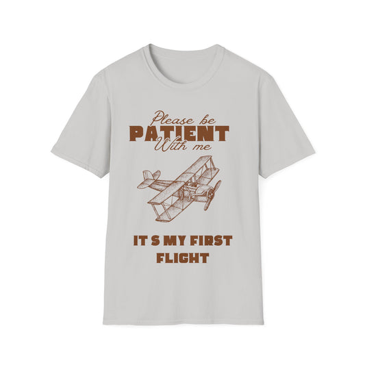 First Flight Jitters: Vintage Aviation Poster, Retro Graphic Design Typography - Unisex Graphic Tee