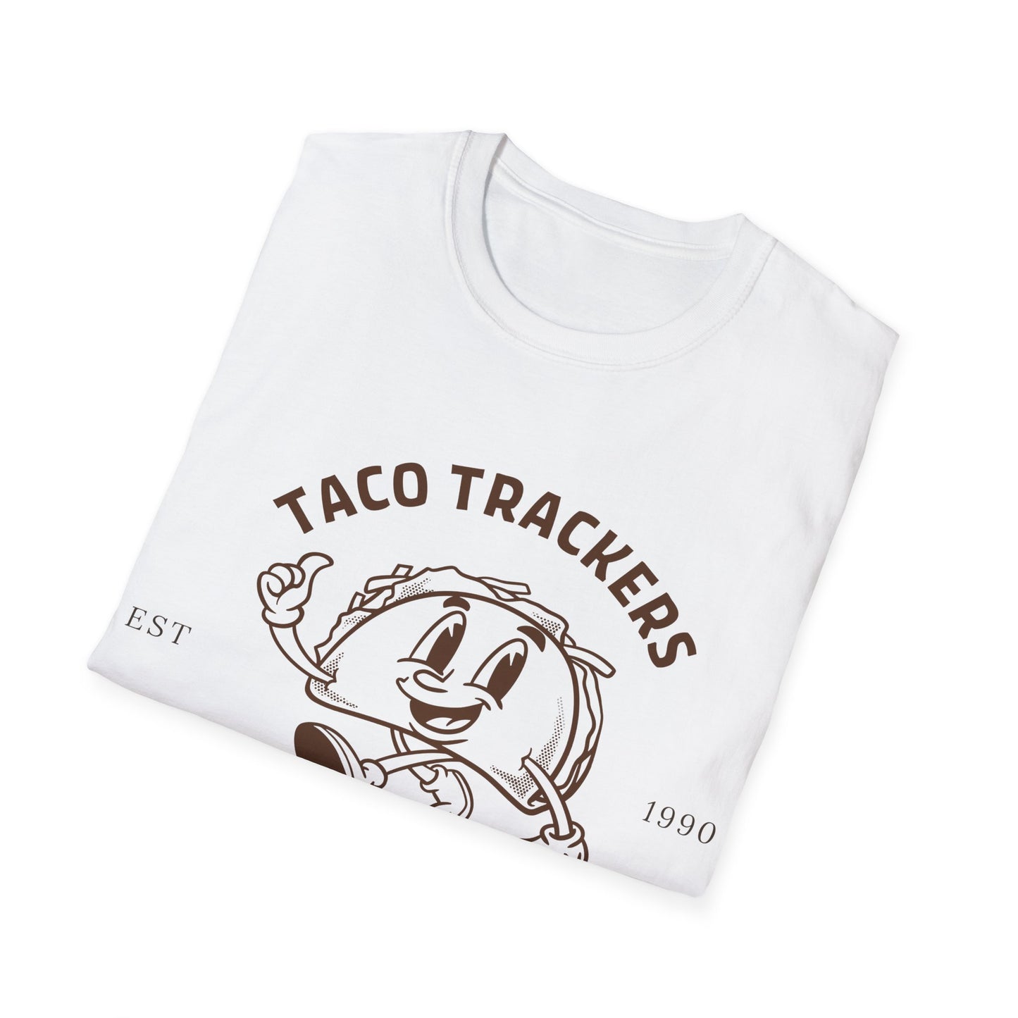 Taco Trackers Club: Vintage Mascot Logo, Retro Halftone Graphic Design - Unisex Graphic Tee