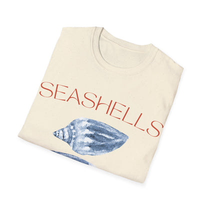 Seashells Crew: Watercolor Marine Design, Organic Shell Illustration - Unisex Graphic Tee