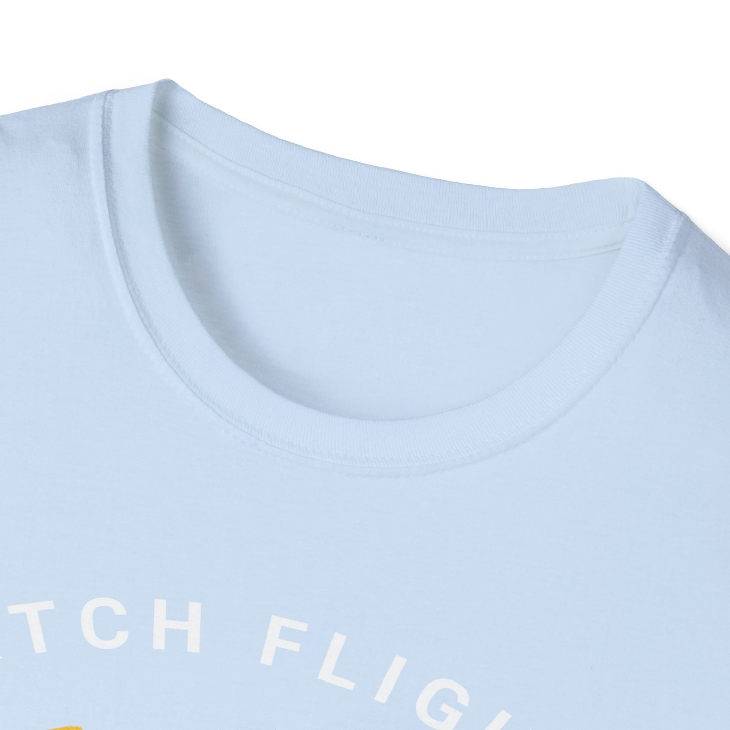 Catch Flights, Not Feelings: Cannabis Travel Art, Pop Culture Aviation Design - Unisex Graphic Tee