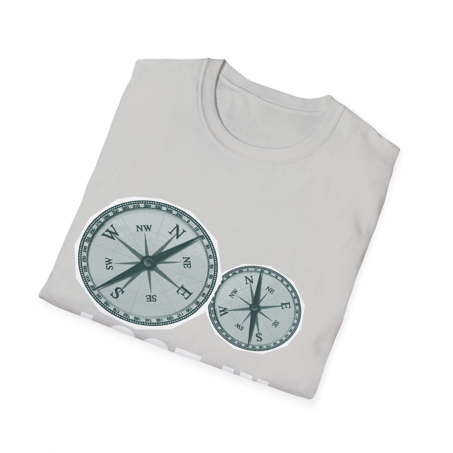 Lost in Direction: Vintage Compass Design, Navigational Typography Art - Unisex Graphic Tee