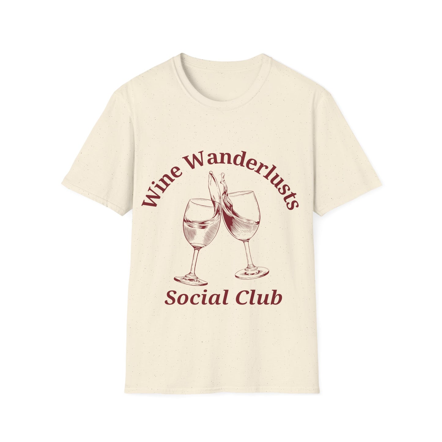 Wine Wanderlusts Social Club: Vintage Etching Logo Design, Wine Glass Emblem - Unisex Graphic Tee