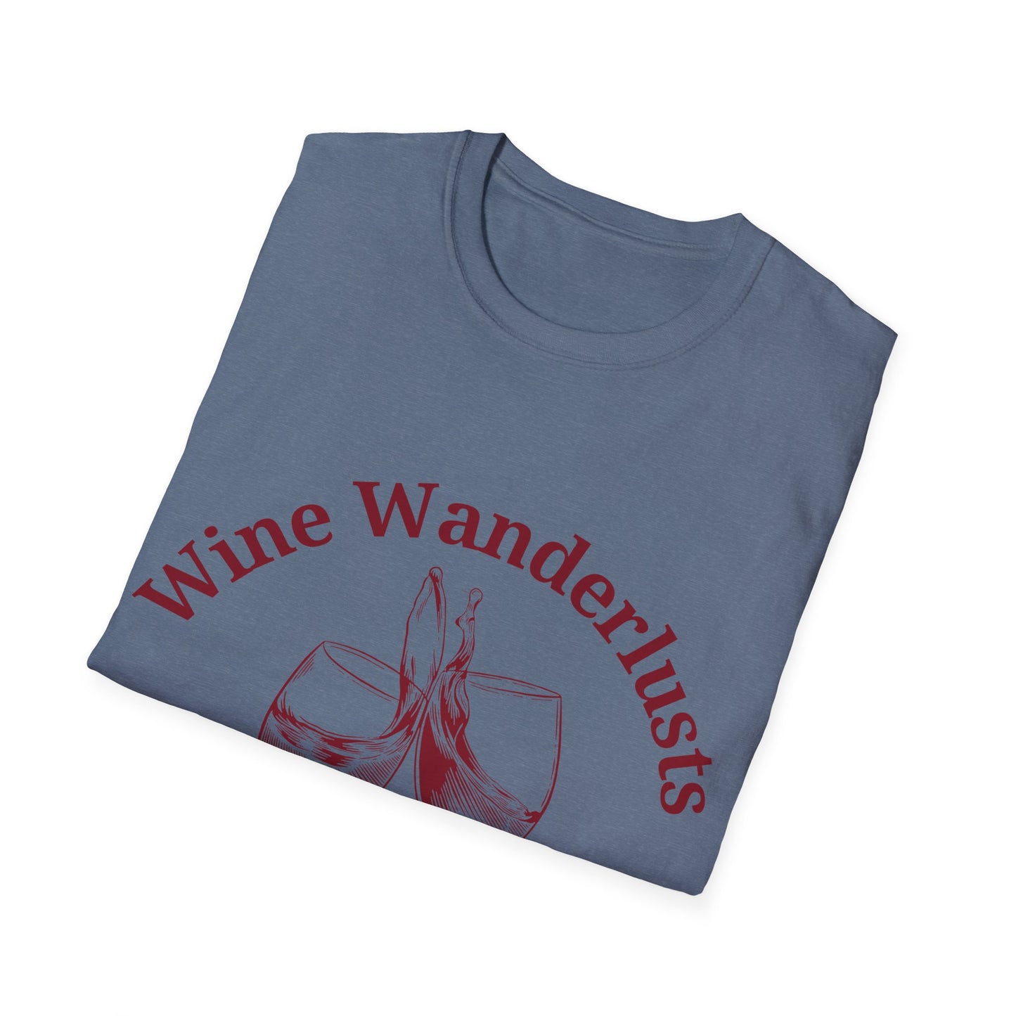 Wine Wanderlusts Social Club: Vintage Etching Logo Design, Wine Glass Emblem - Unisex Graphic Tee