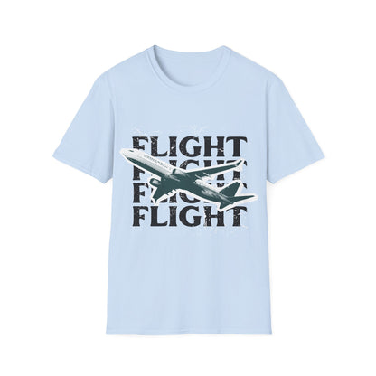 Urban Flight: Graphic Design Typography, Grungy Aviation Illustration - Unisex Graphic Tee