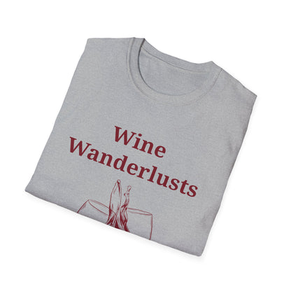 Wine Wanderlusts: Social Club Graphic Design, Vintage Etched Wine Glass Illustration - Unisex Graphic Tee
