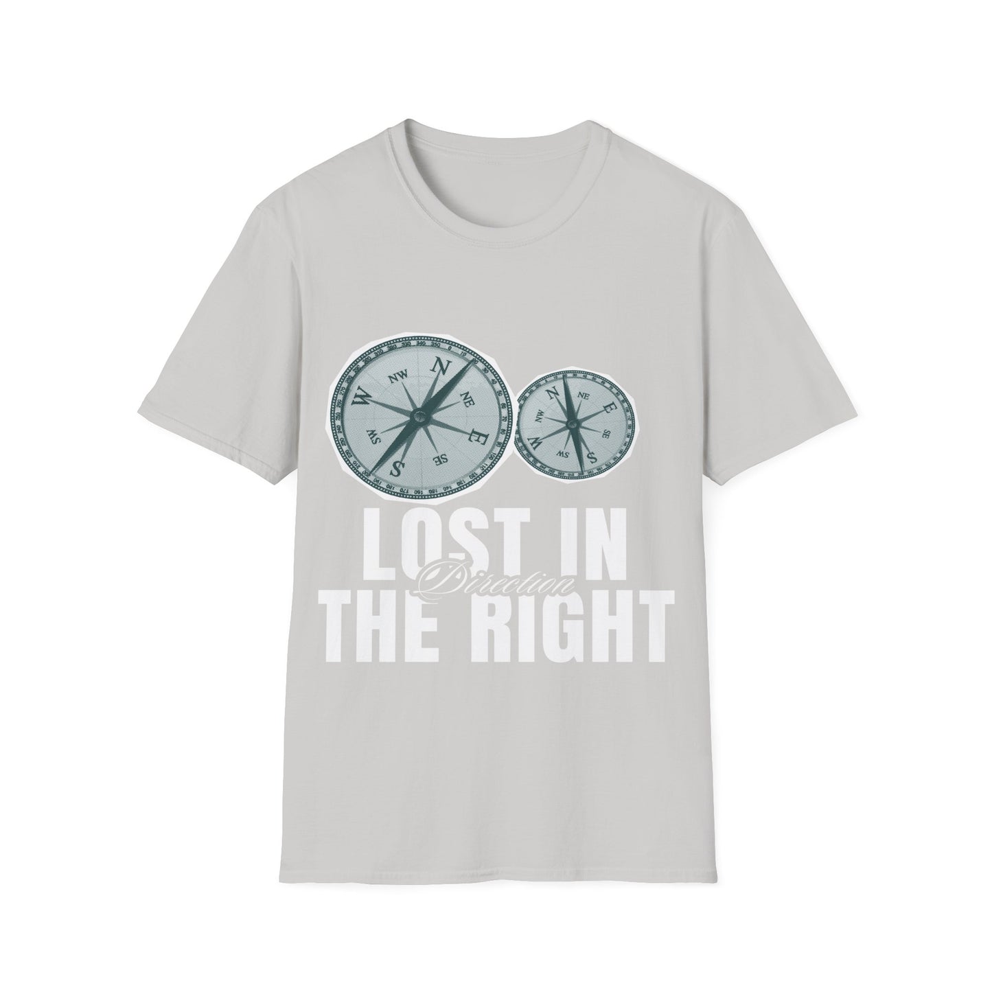 Lost in Direction: Vintage Compass Design, Navigational Typography Art - Unisex Graphic Tee