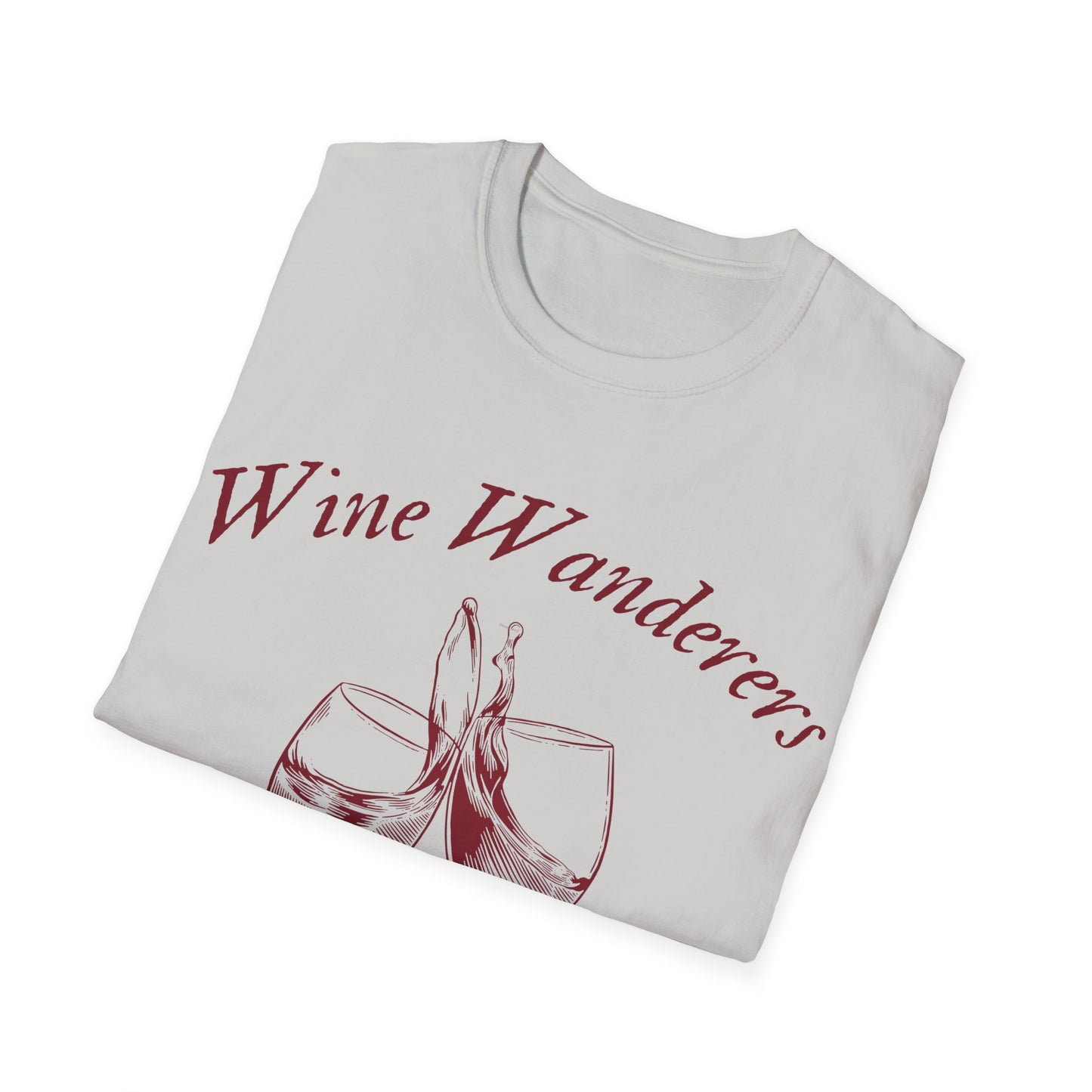 Wine Wanderers Social Club: Vintage Etched Glasses, Elegant Graphic Design - Unisex Graphic Tee