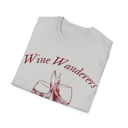 Wine Wanderers Social Club: Vintage Etched Glasses, Elegant Graphic Design - Unisex Graphic Tee