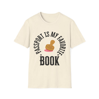 Passport Passion: Graphic Design Typography, Minimalist Book Cover Art - Unisex Graphic Tee