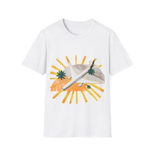 Catch Flights, Not Feelings: Cannabis Travel Art, Pop Culture Aviation Design - Unisex Graphic Tee