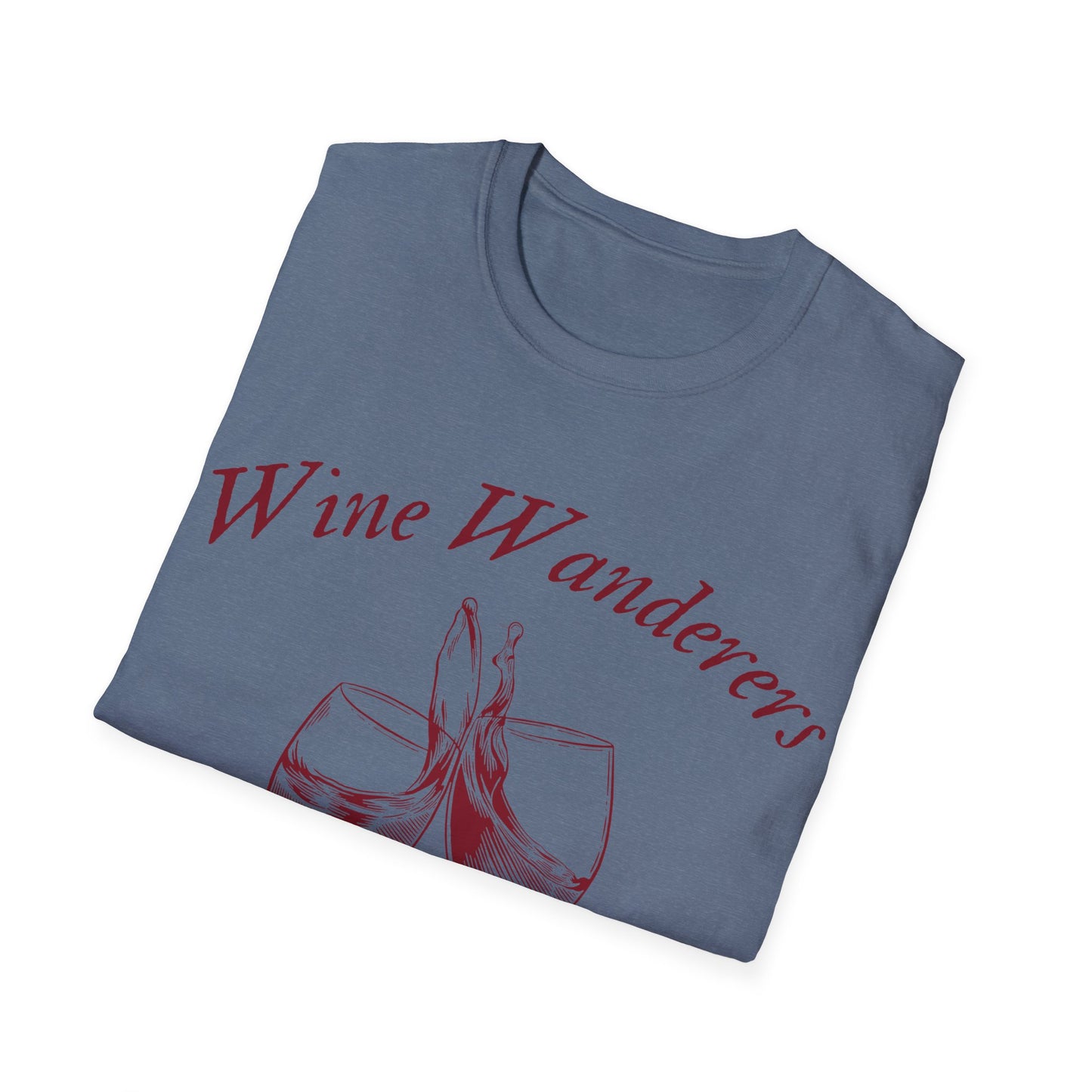 Wine Wanderers Social Club: Vintage Etched Glasses, Elegant Graphic Design - Unisex Graphic Tee